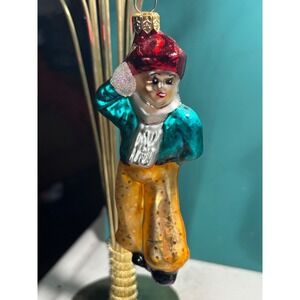 Christopher Radko Ornament Multi-Color Pierrot Clown Glass Glitter 4.5"‎